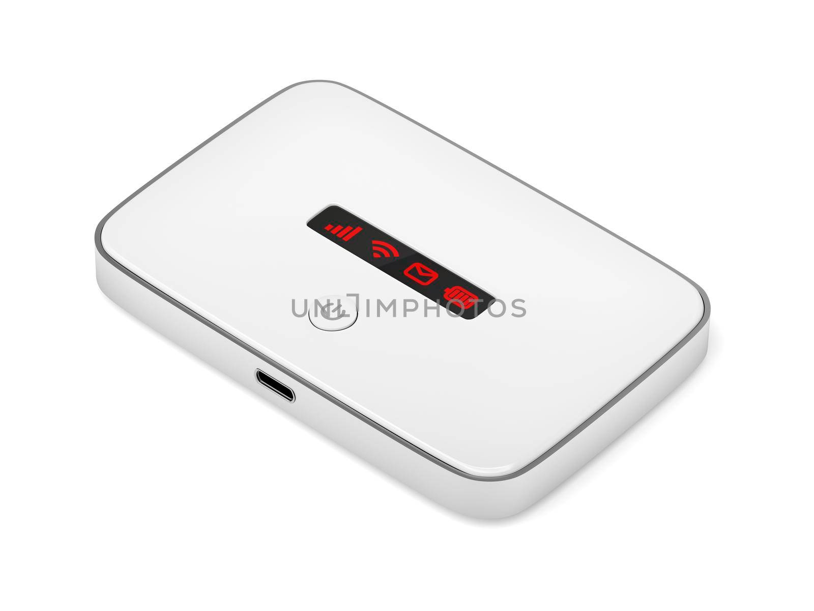 Mobile wifi router on white background