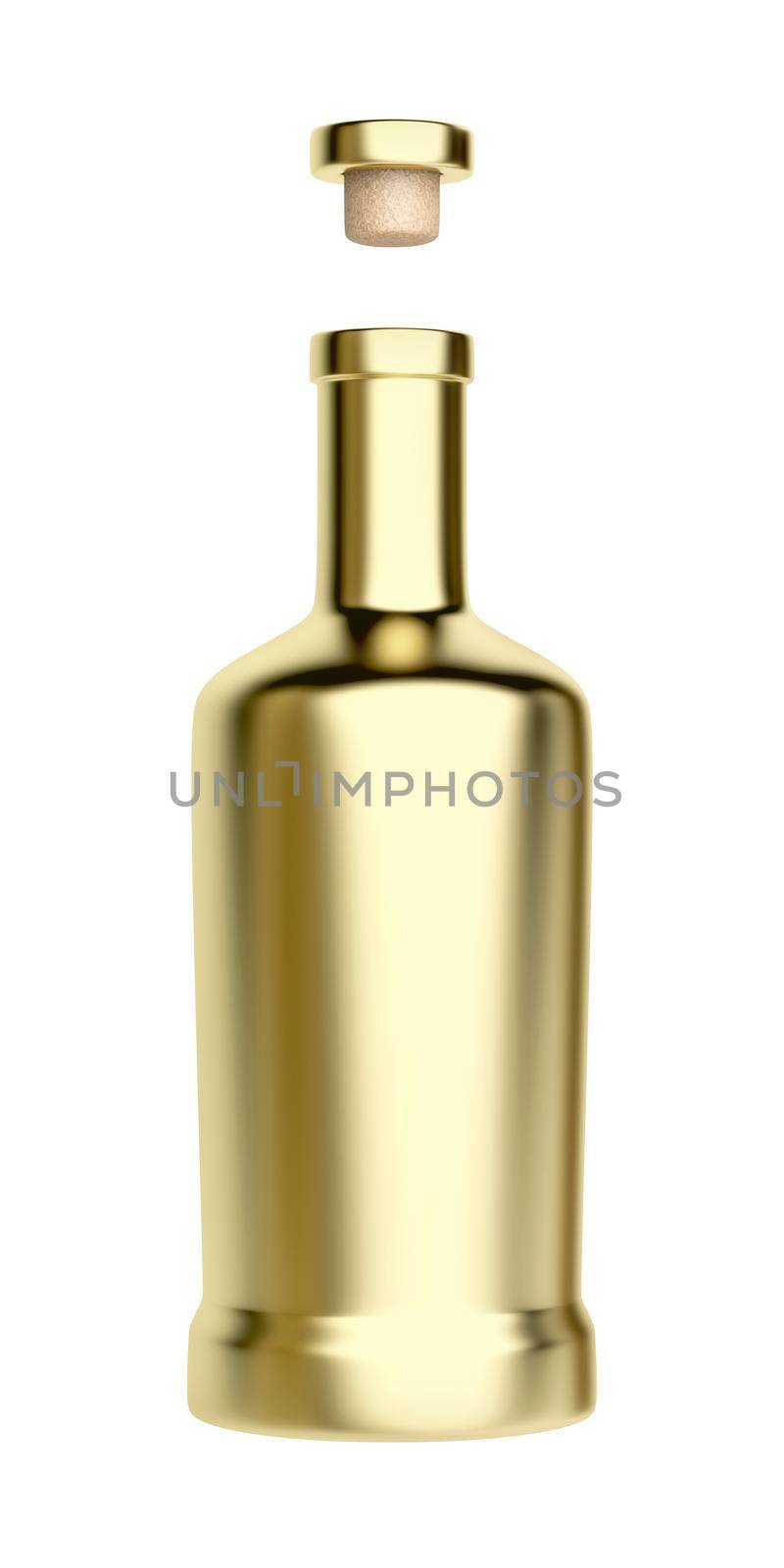 Gold bottle for alcoholic beverage by magraphics