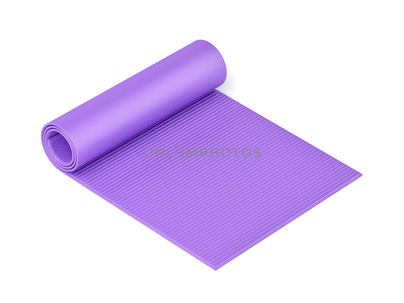 Purple half rolled yoga mat by magraphics