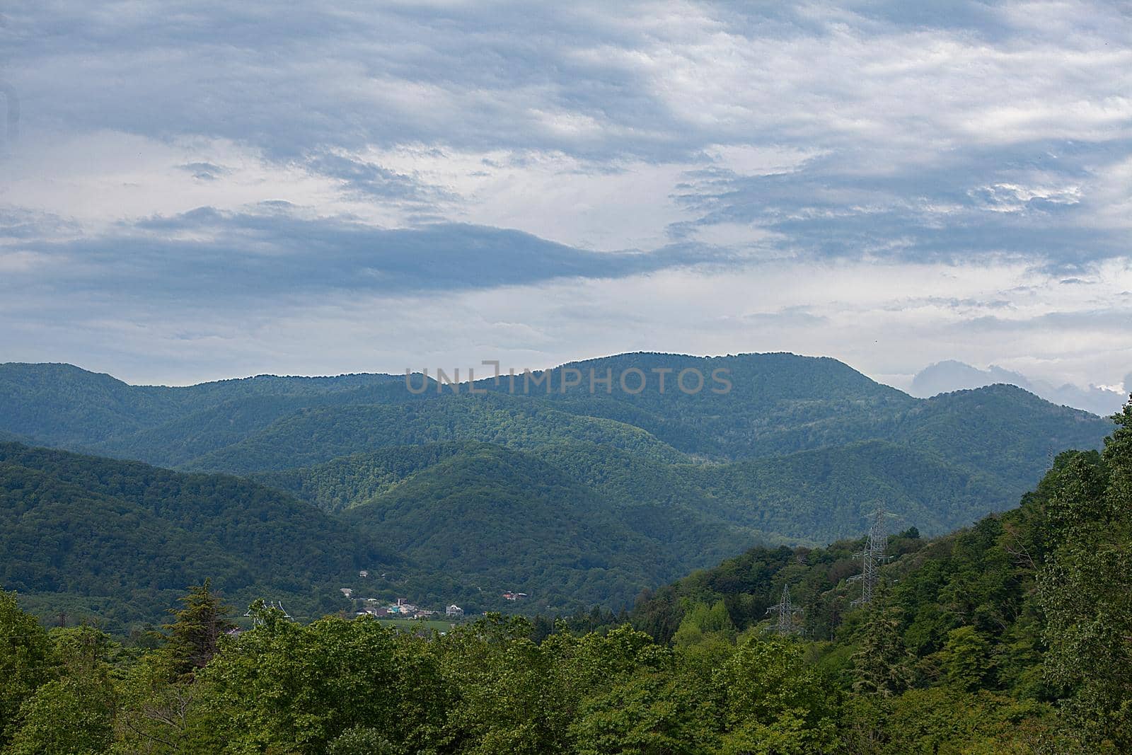 Landscape with cloudy day in the mountains