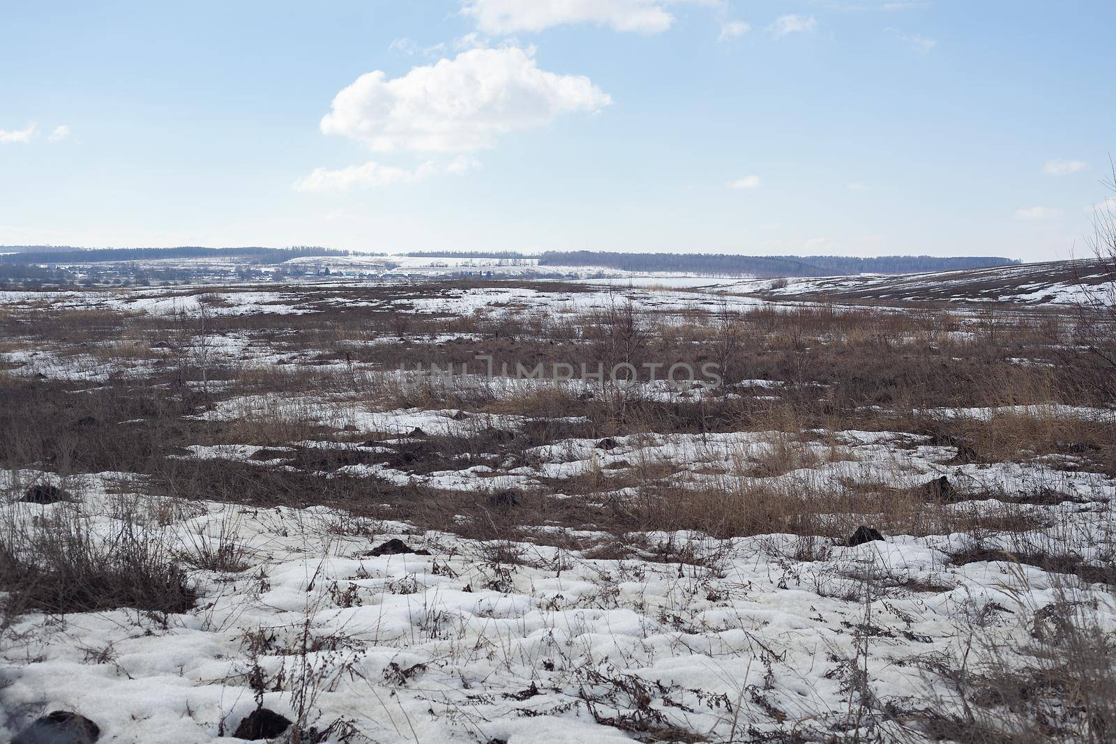 Snow on the country fields by Angorius