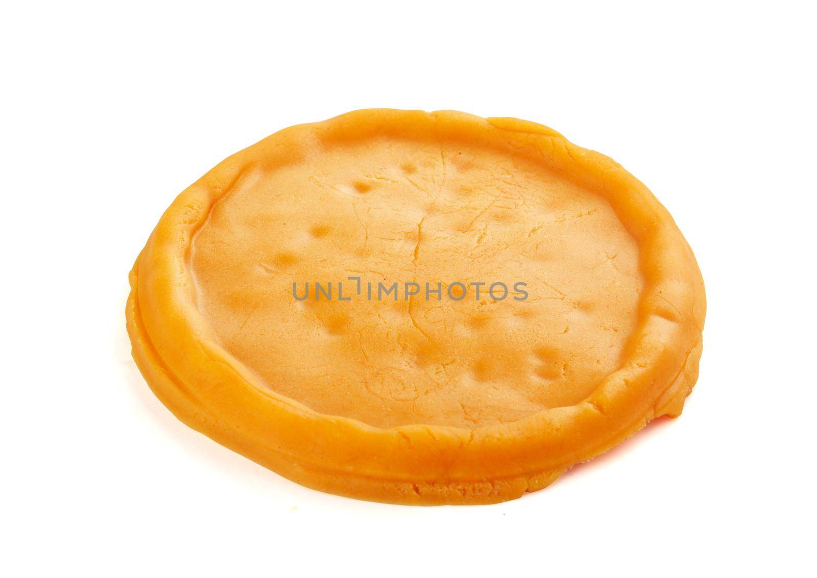 Isolated plasticine pizza on the white background