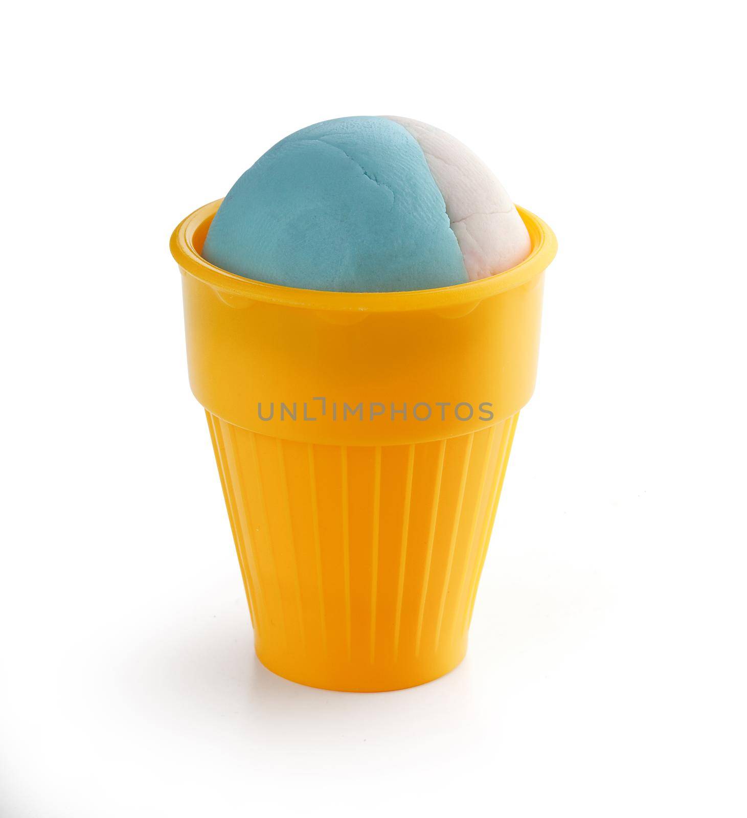 Isolated plasticine ice cream on the white background