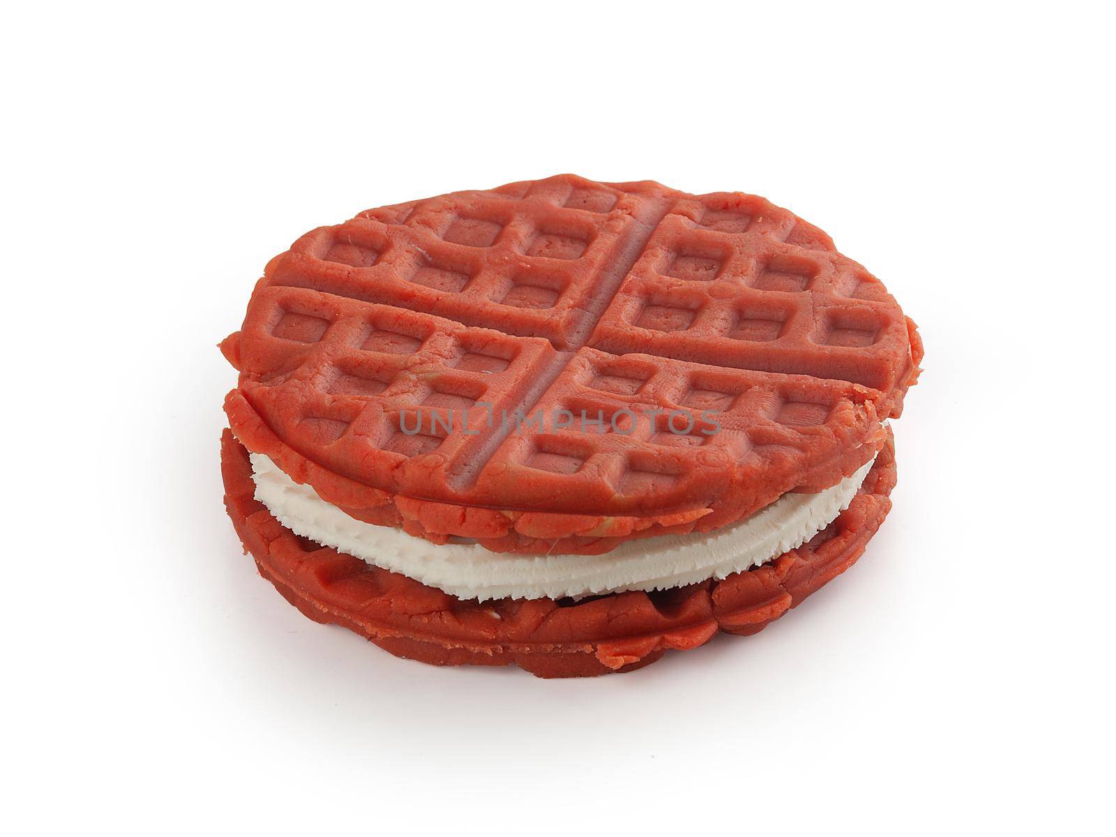 Isolated plasticine Viennese Waffles on the white background
