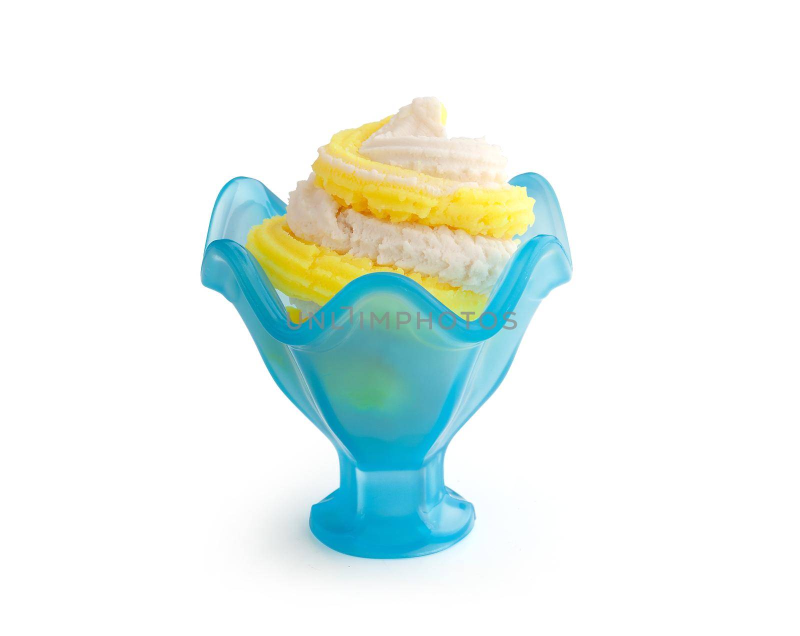 Isoleated dessert bowl with plasticine whipping cream