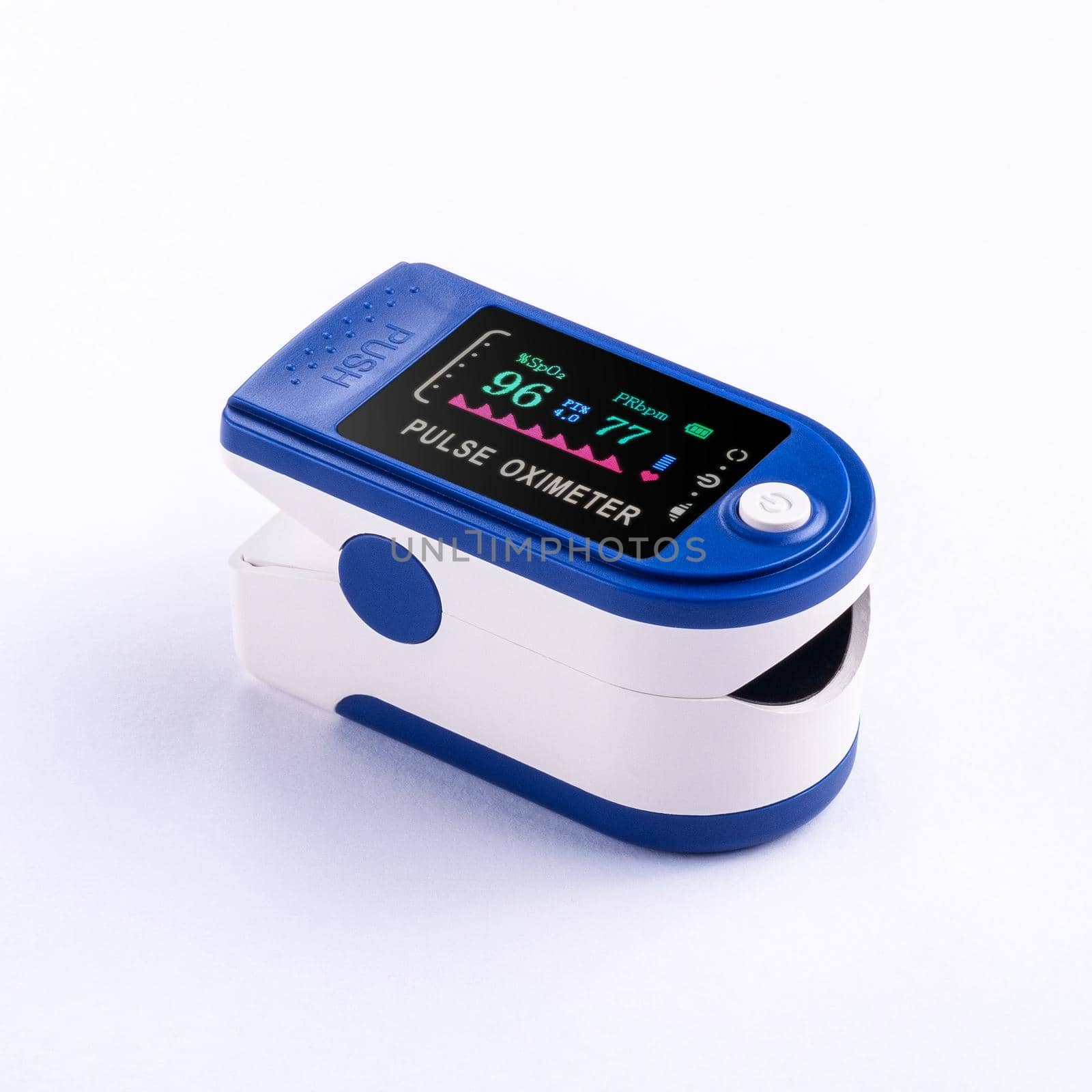 Pulse oximeter device isolated, healthcare monitoring concept