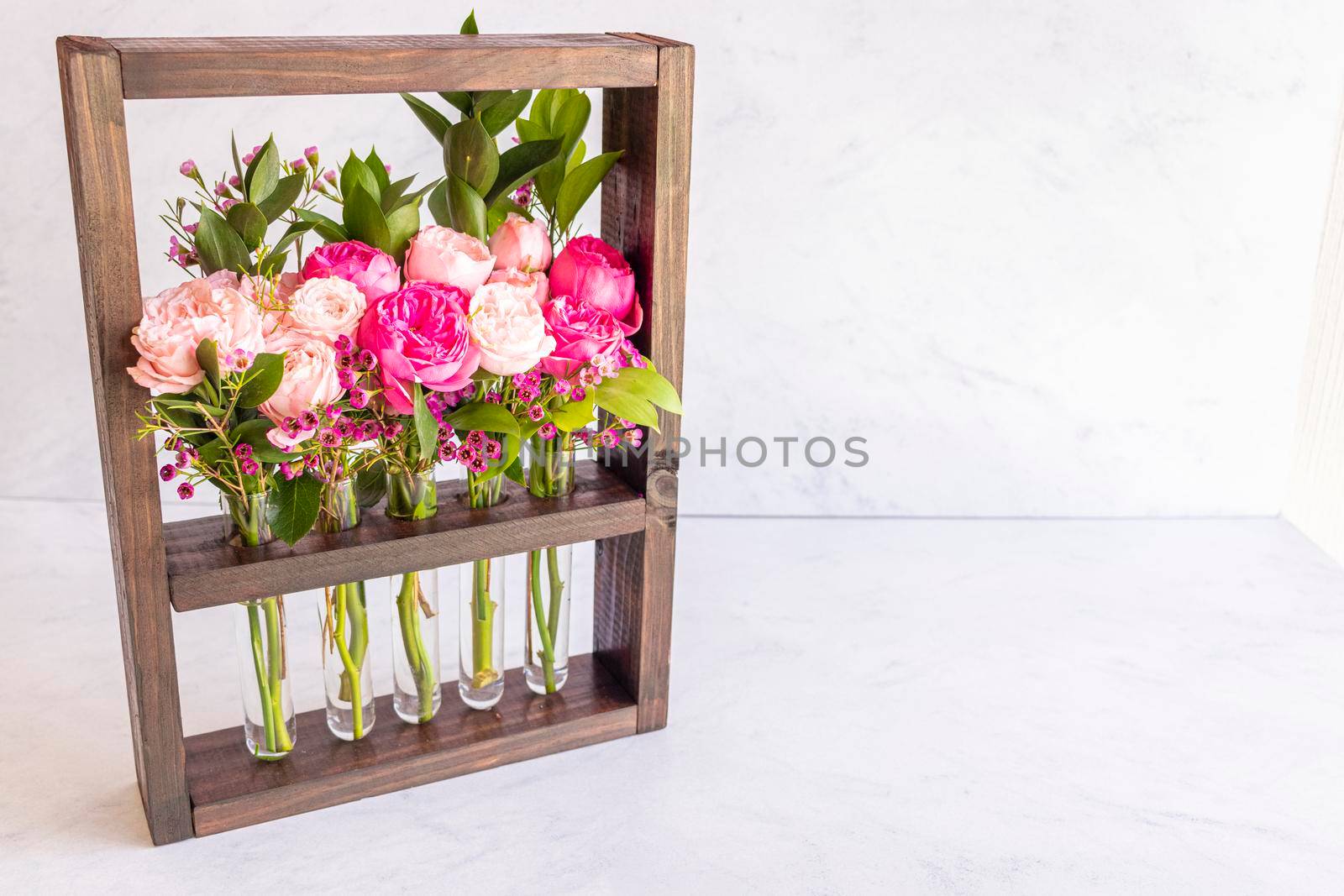 Floral arrangement in wooden box by eagg13