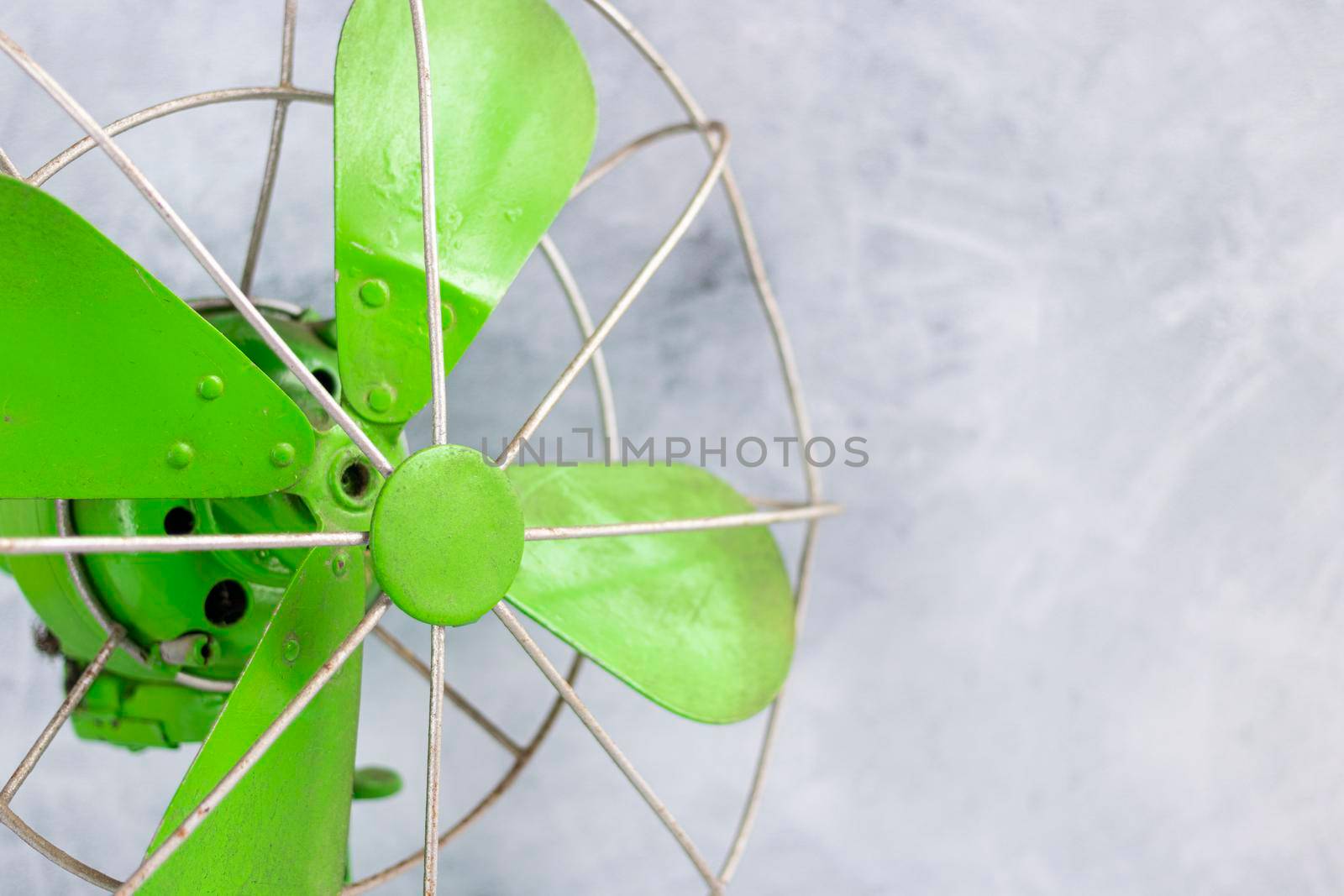 Retro fan of green color as decoration by eagg13