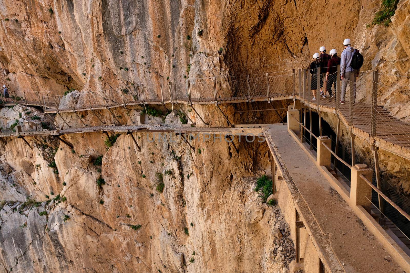 People in the Caminito del Rey gorge by JCVSTOCK