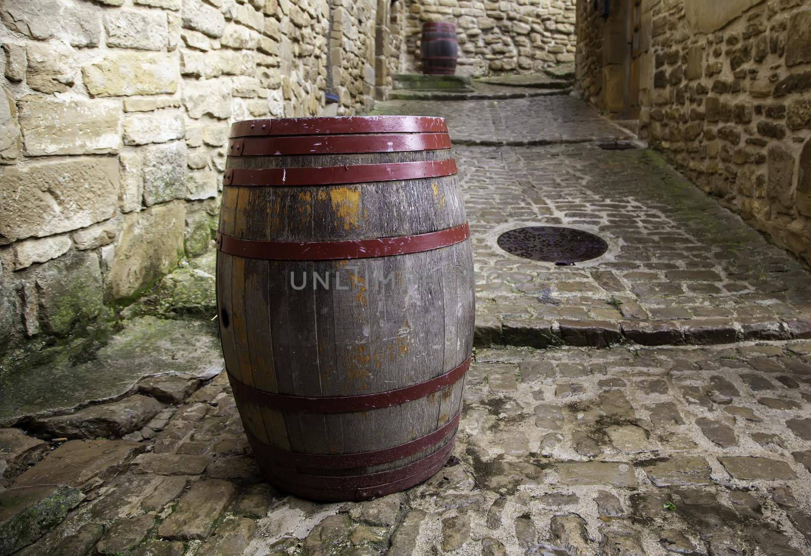 Detail of barrel to store wine, traditional wine industry