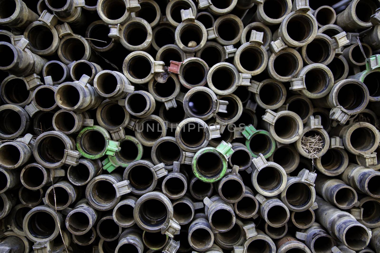 Detail of pipes for construction and water canalization