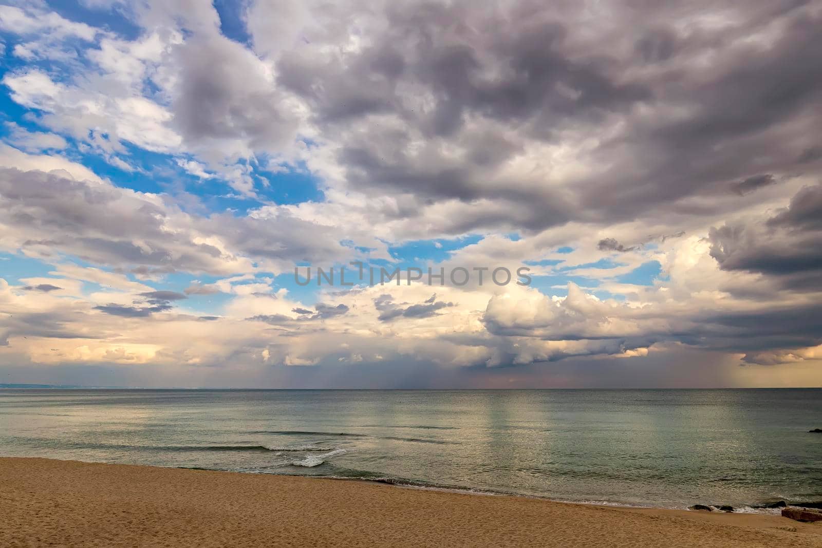Stunning vast seascape from the seashore with cloudy sky  by EdVal