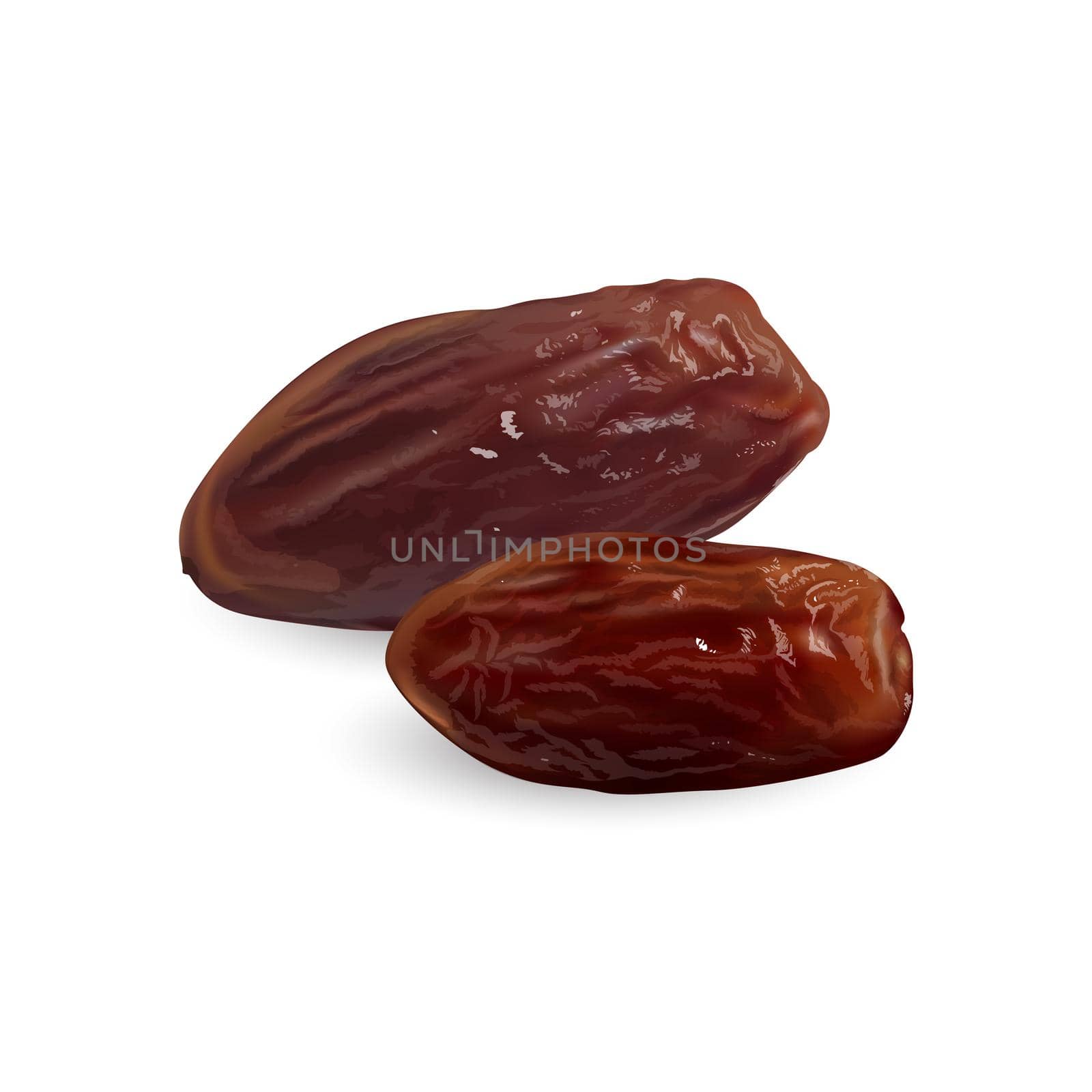 Two dried dates on a white background. by ConceptCafe