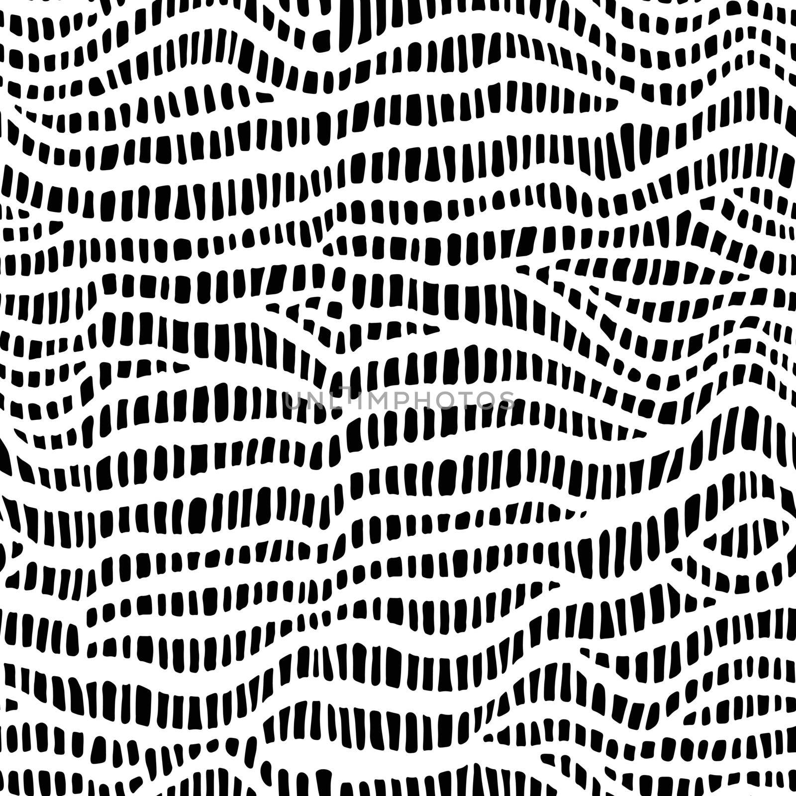 Abstract modern crocodile leather seamless pattern. Animals trendy background. Black and white decorative vector illustration for print, fabric, textile. Modern ornament of stylized alligator skin by allaku