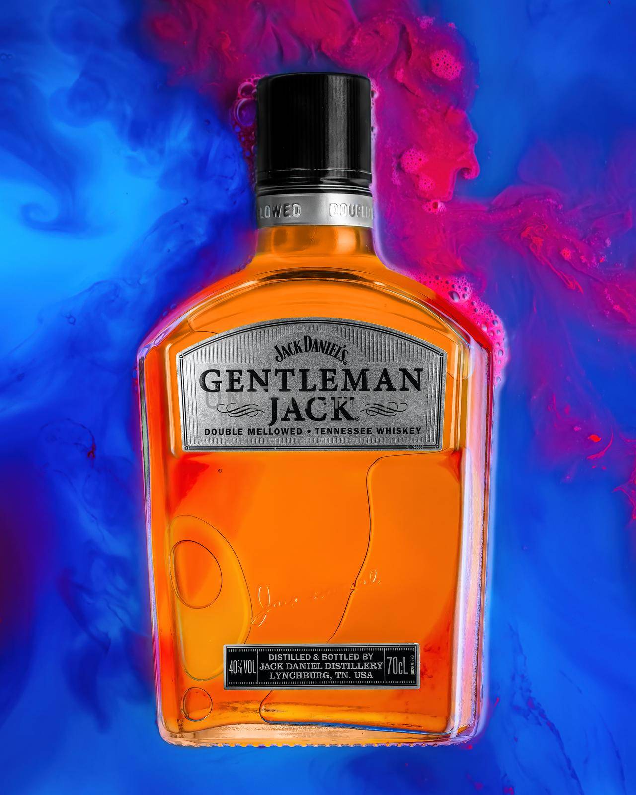 Hamburg Germany, April 11, 2021.American Whiskey Jack Daniel's Gentleman Jack. by Fischeron