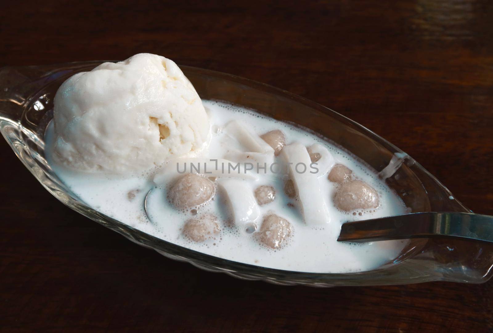 rice ball in sweet coconut milk