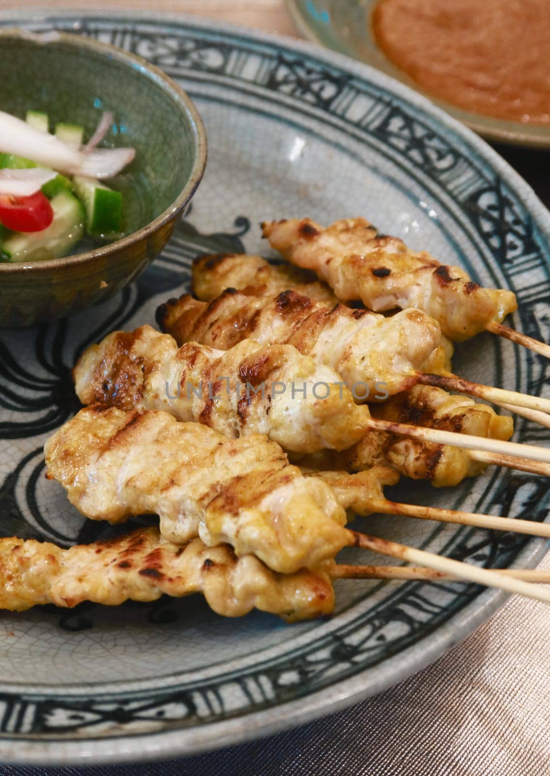 grilled pork satay with spicy sauce by baworn47