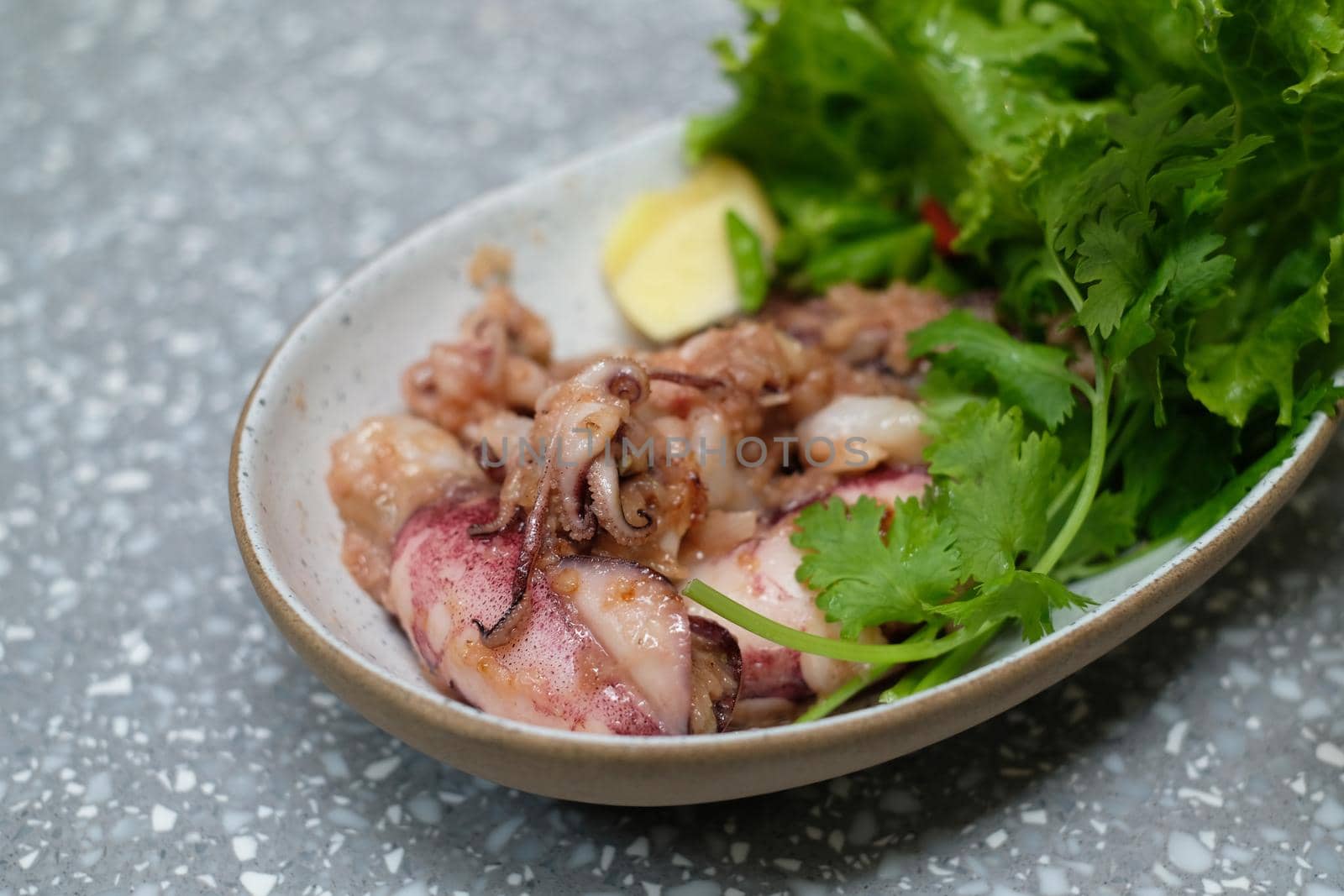 stir fried squid with garlic in thai food style by baworn47