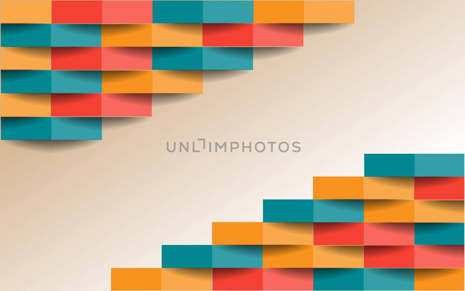 abstract color brick on cream background