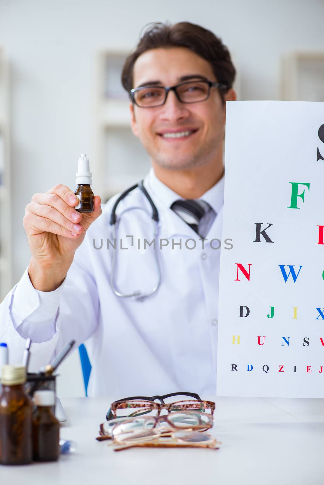 Eye doctor in medical concept