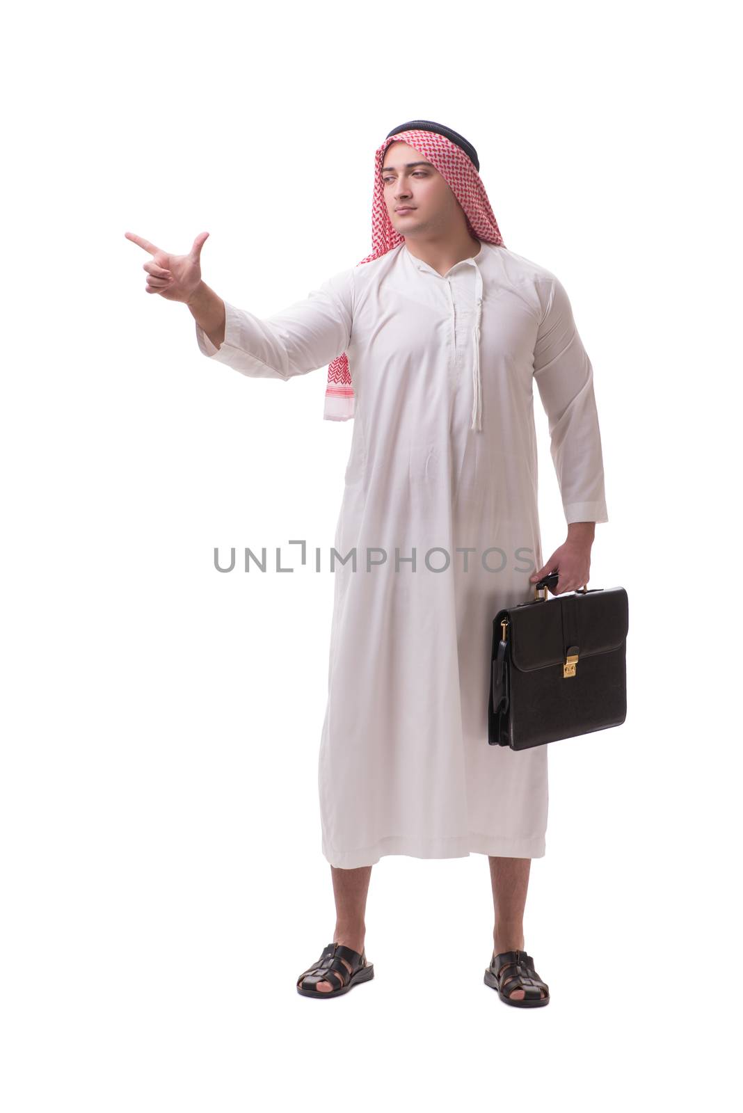Arab businessman isolated on white background