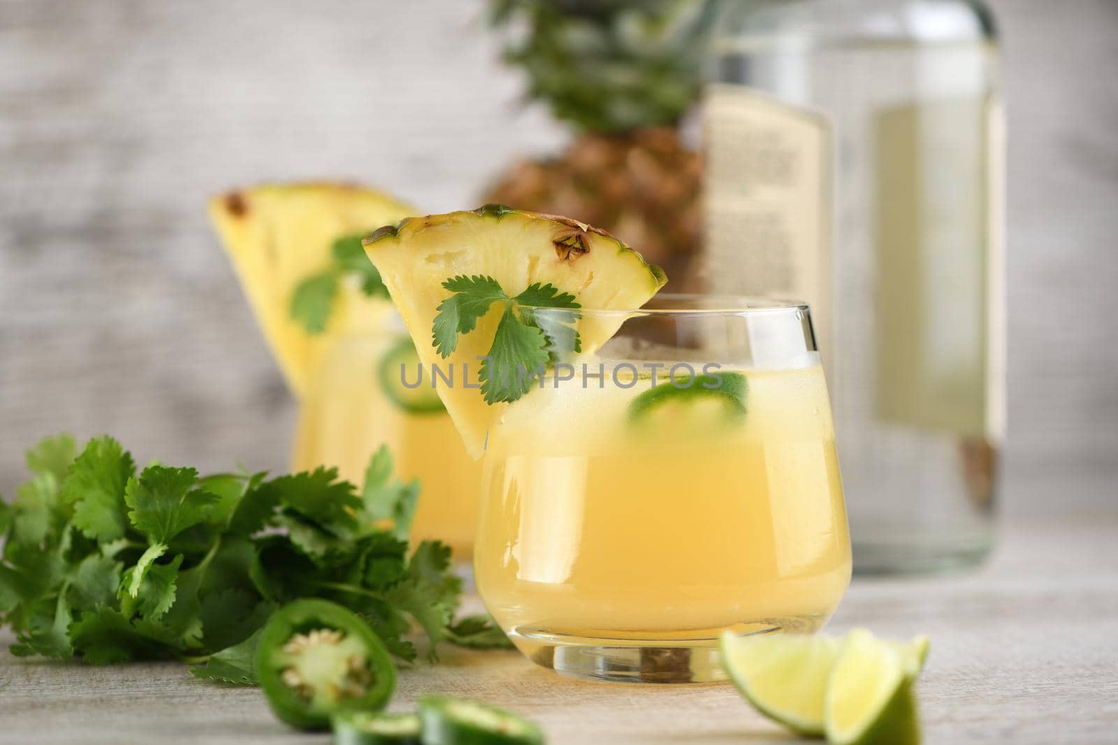 Tequila with pineapple and jalapeno by Apolonia