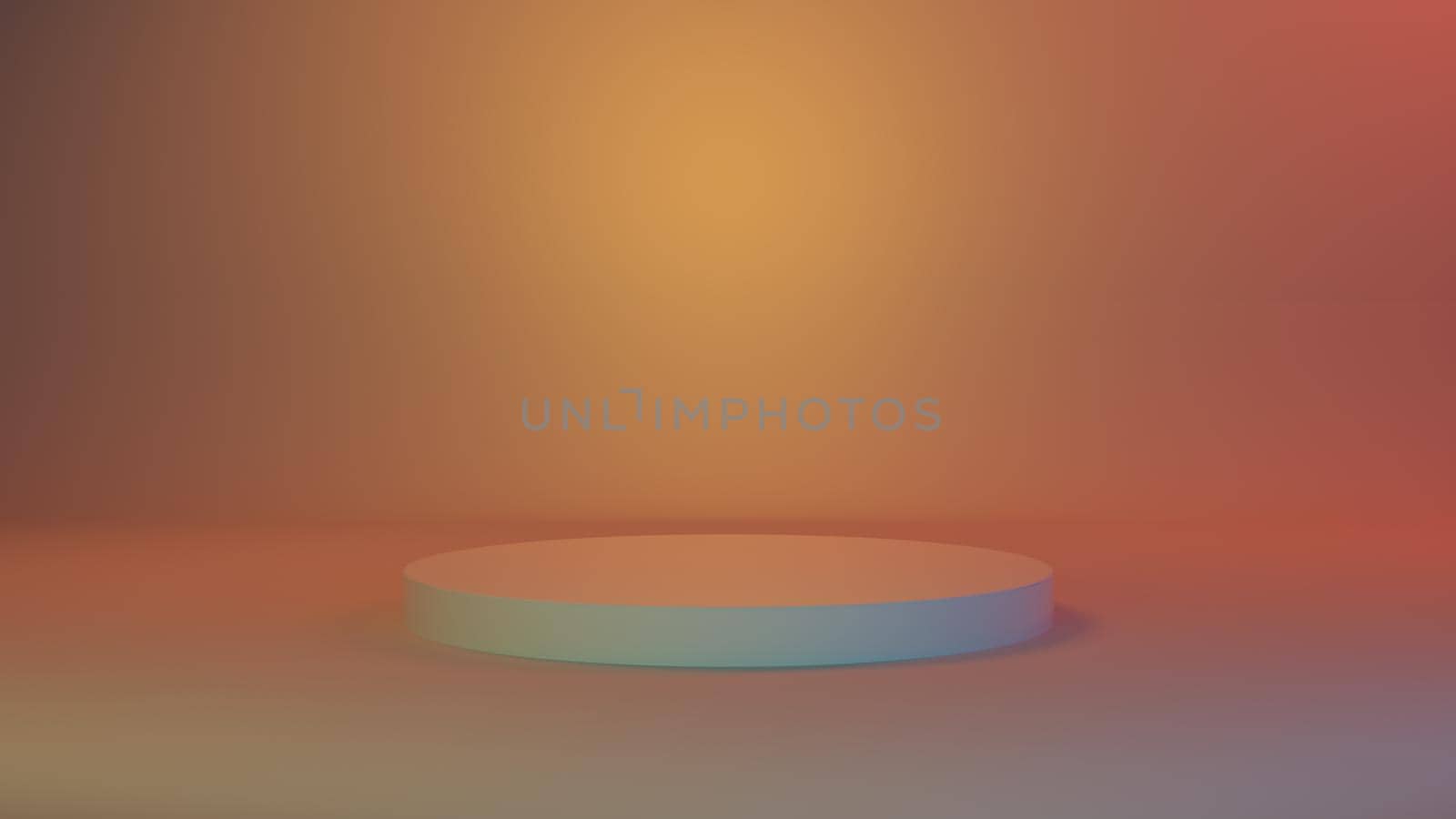 3D rendering stand podium in pastel colors. Empty space for product design show. Banners background. Podium stand.  by egrostr