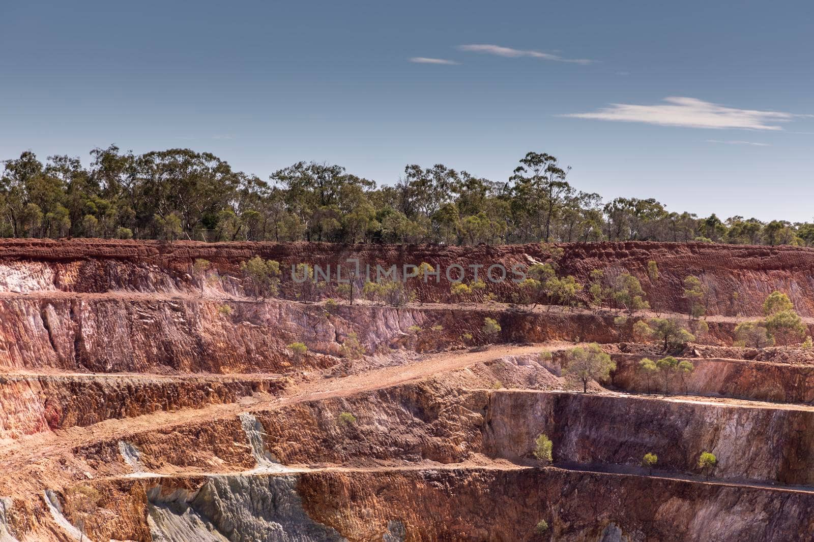 Open cut gold mine and water reservoir in regional Australia by WittkePhotos