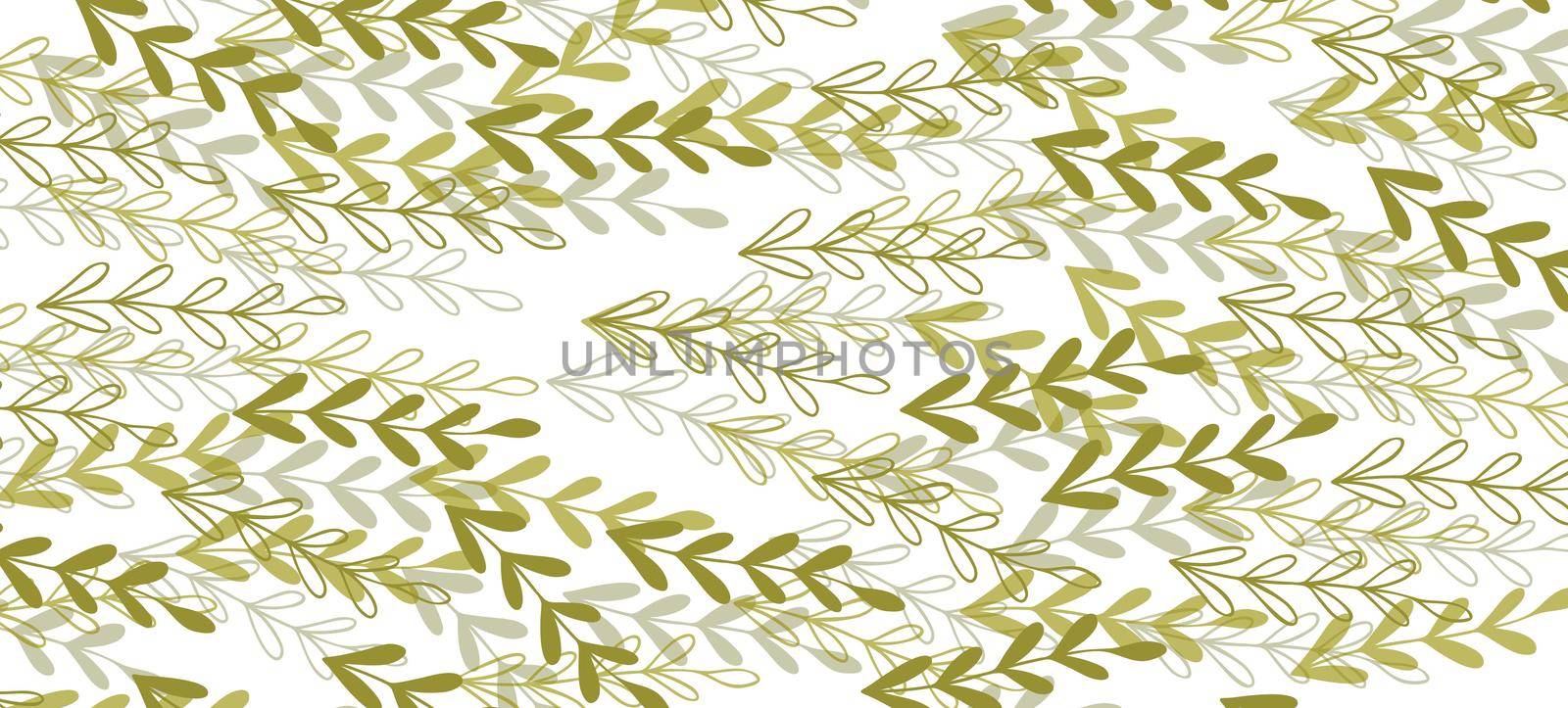 Floral web banner with drawn color exotic leaves. Nature concept design. Modern floral compositions with summer branches. Vector illustration on the theme of ecology, natura, environment.