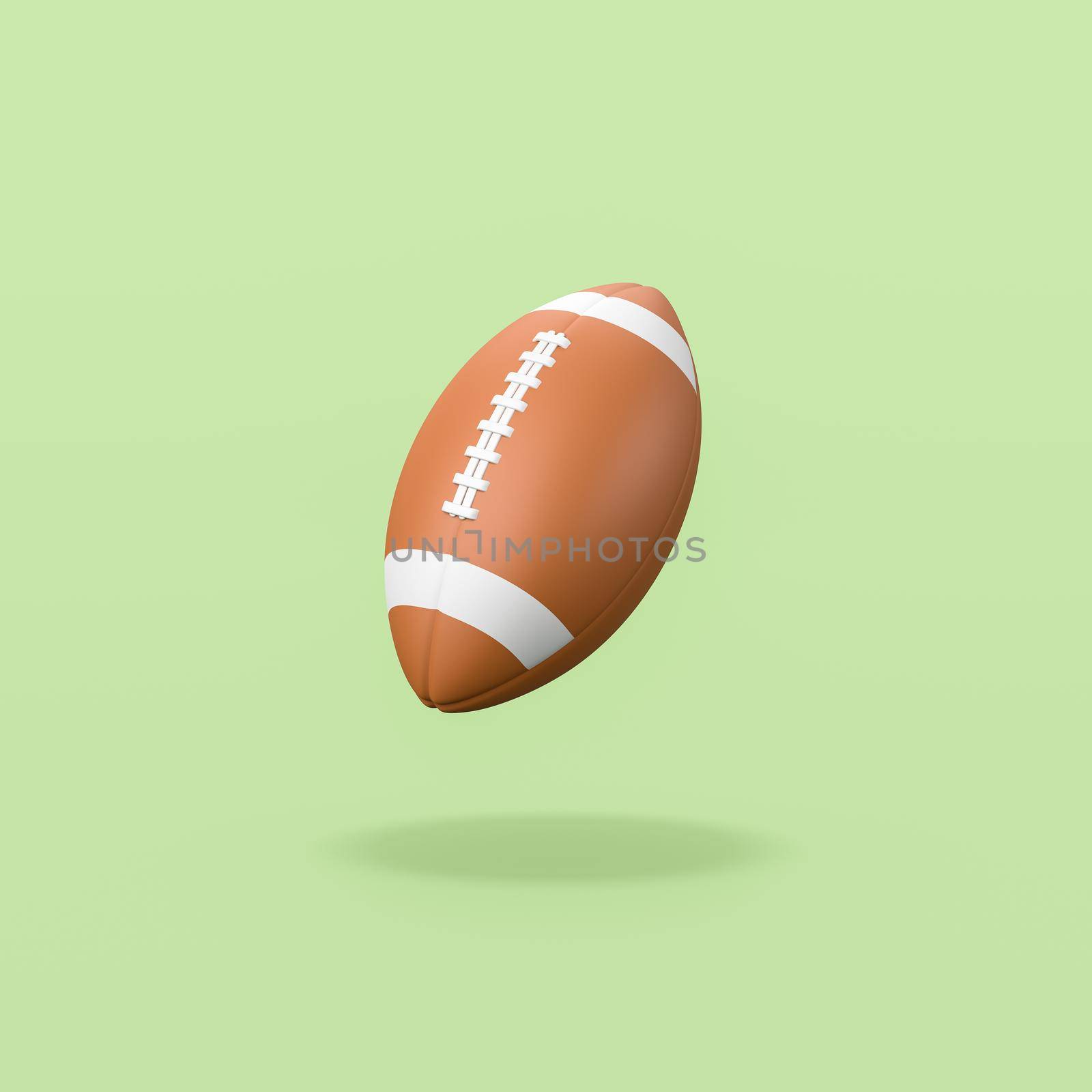 American Football Ball on Green Background by make