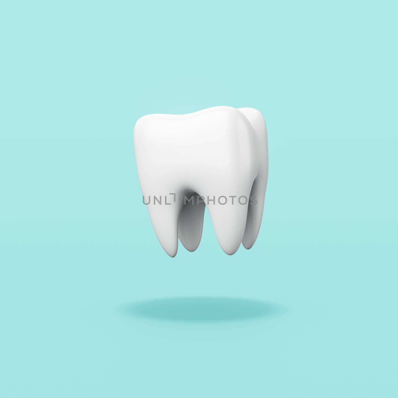 White Tooth on Blue Background by make