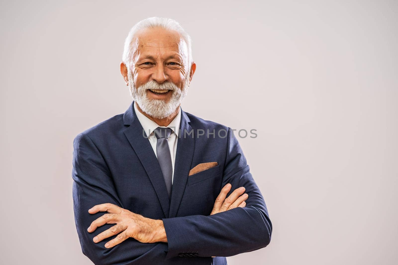 Portrait of happy and successful senior businessman.