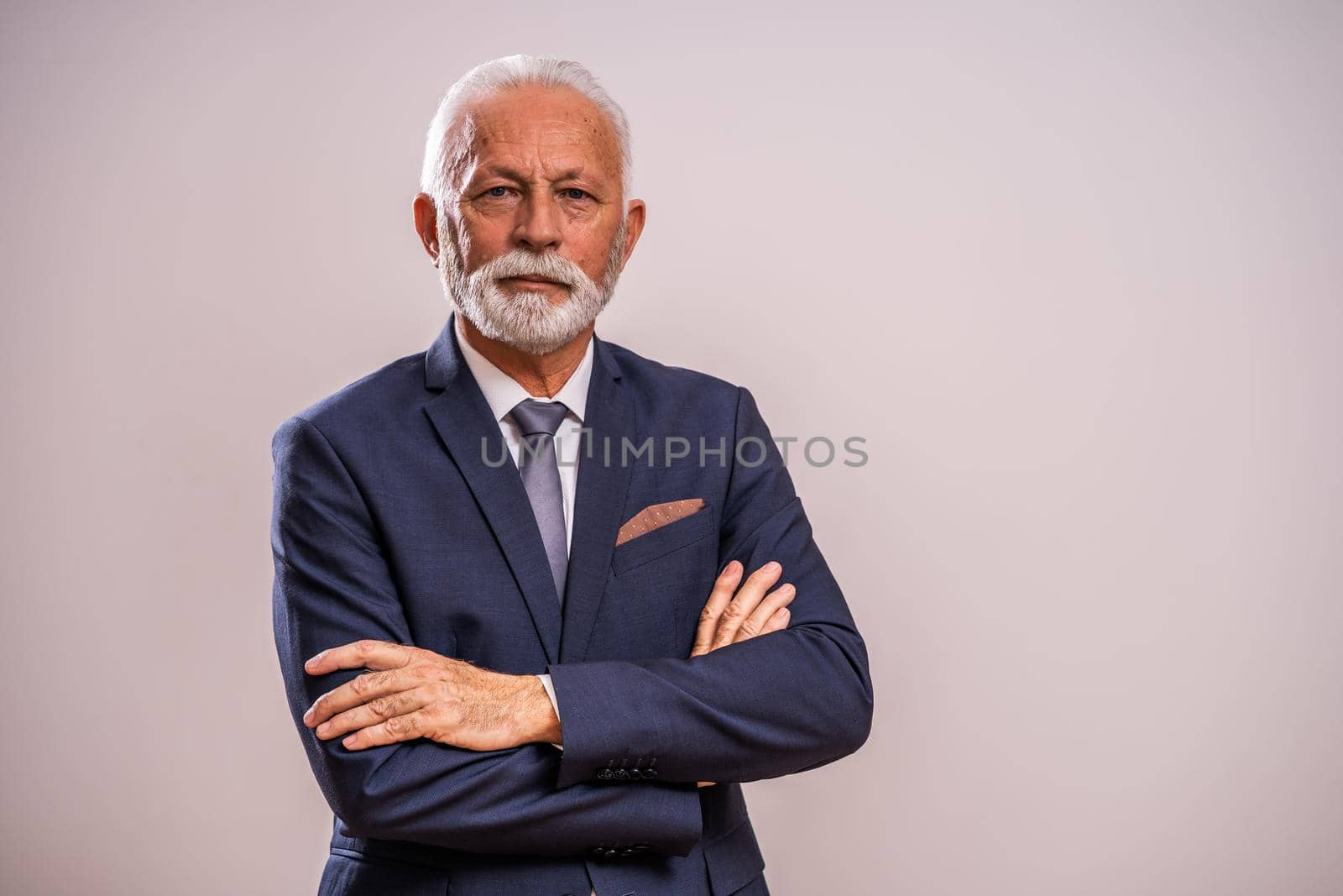 Portrait of serious and authoritative senior businessman.