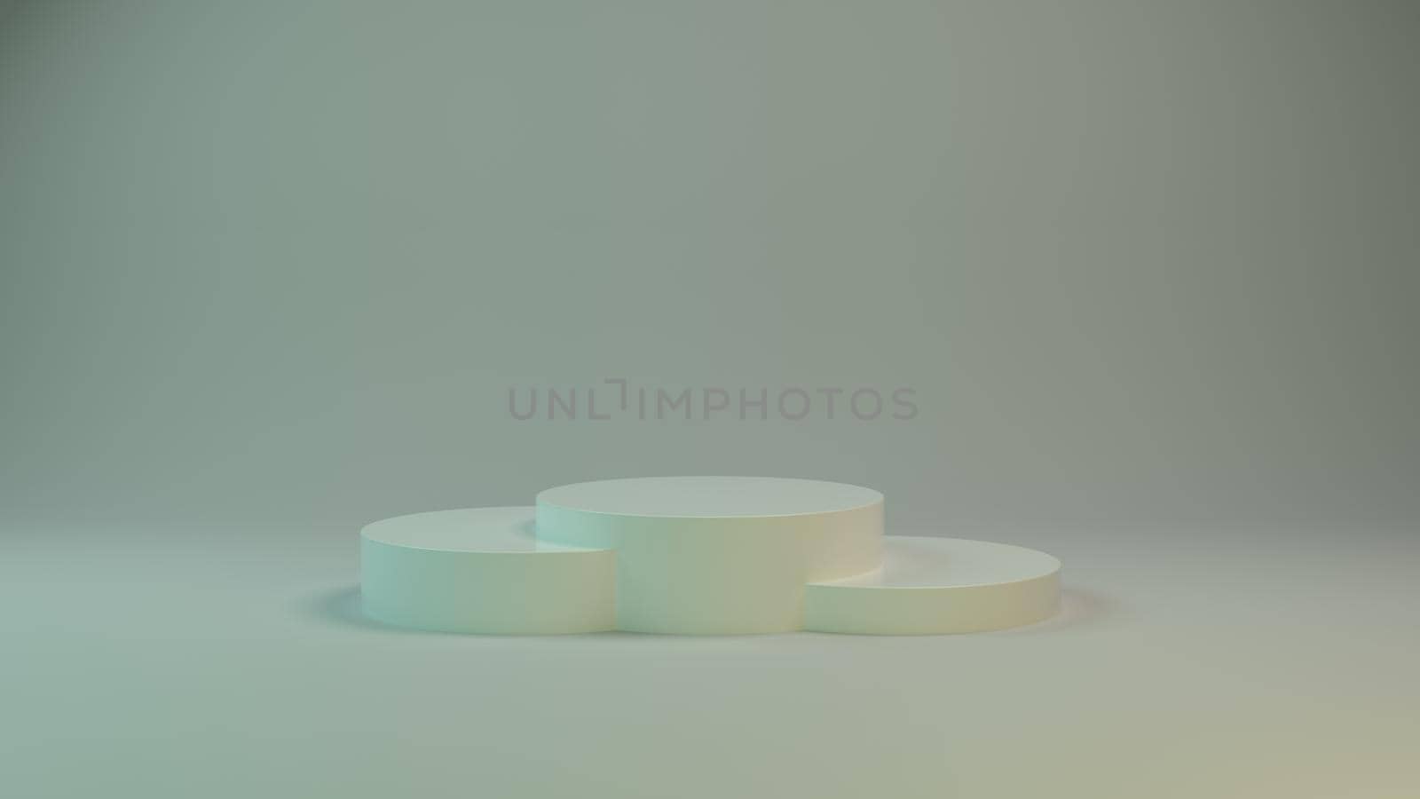 White plastic textures. 3D mint podium for packaging presentation. 3d illustration by egrostr