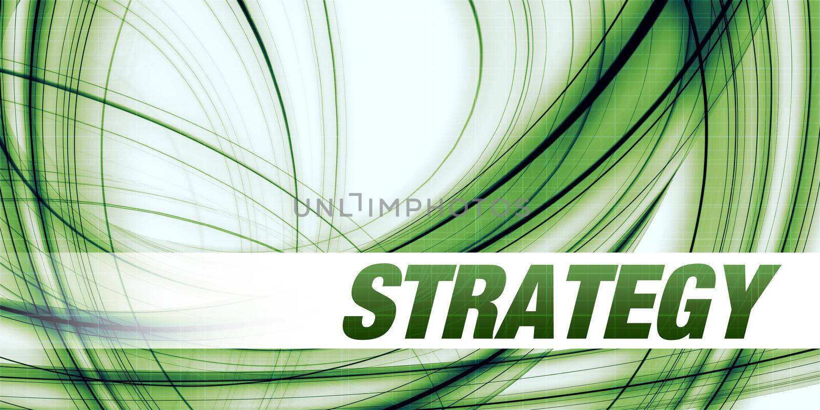 Strategy Concept on Green Abstract Background