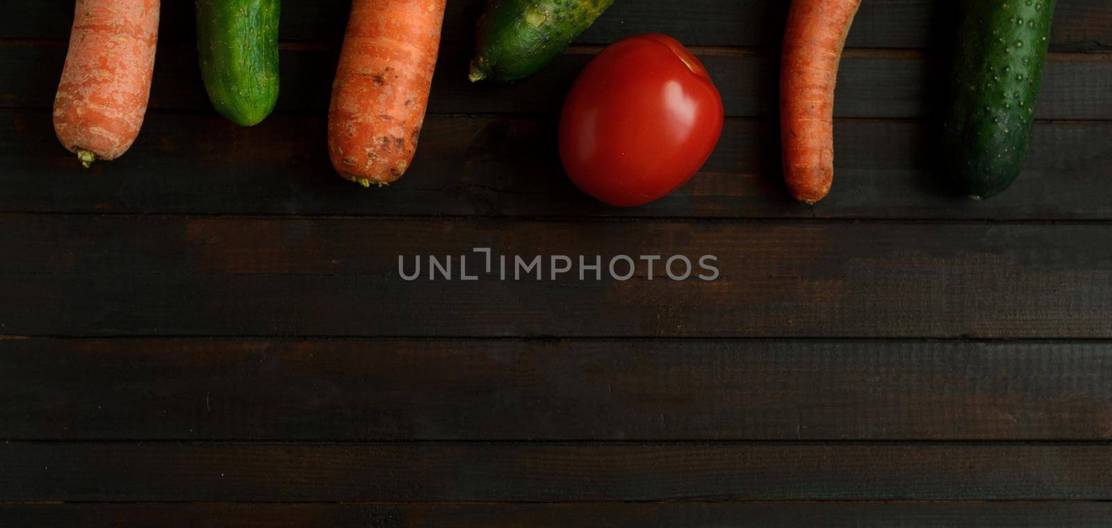 Food background with different vegetarian vegetables, copyspace.Top view.Vegan diet concept.Vegetables on top.