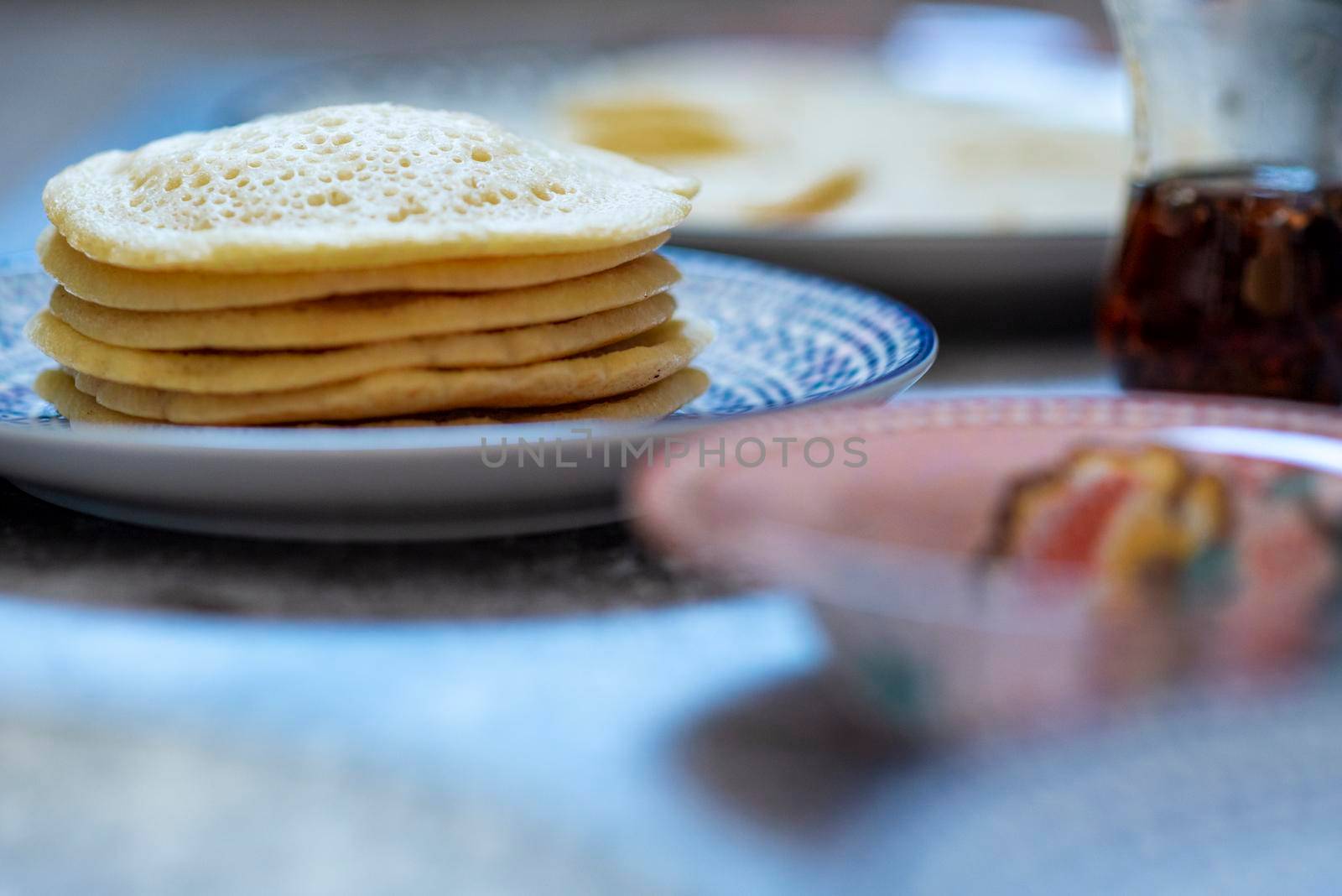 Atayef Qatayef, katayef is an Arab dessert commonly served during the month of Ramadan. Middle Eastern pancakes. High quality photo