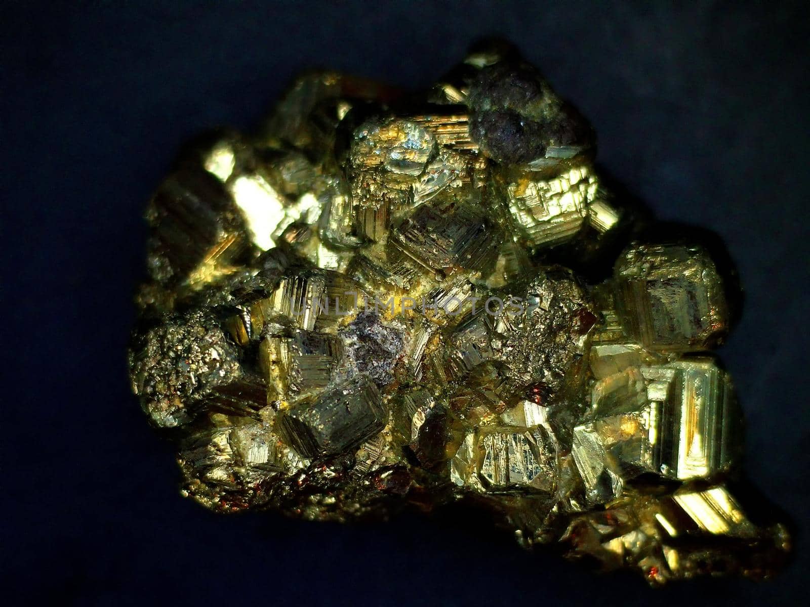 Pyrite, mineral under a microscope