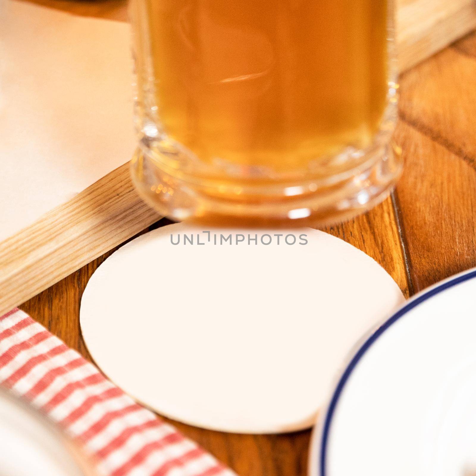 White place for logo, name bellow beer drink mug glass by ferhad