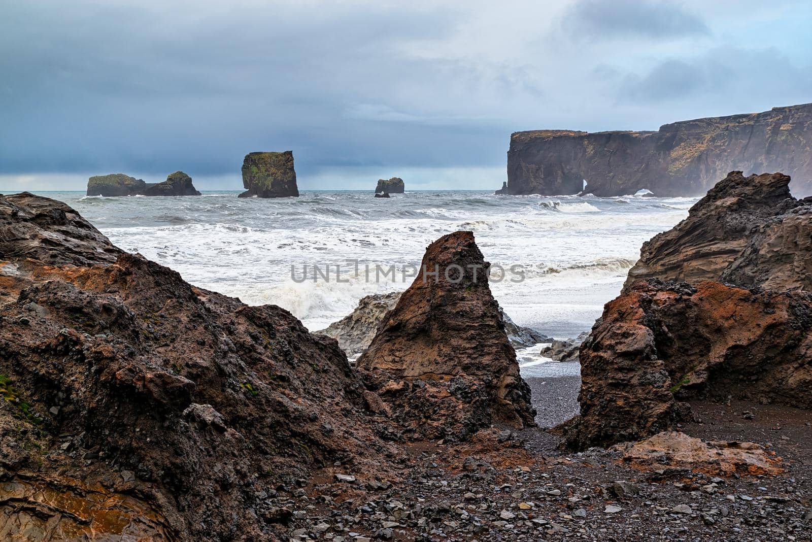 Natural arch of Dyrholaey in South Iceland by LuigiMorbidelli