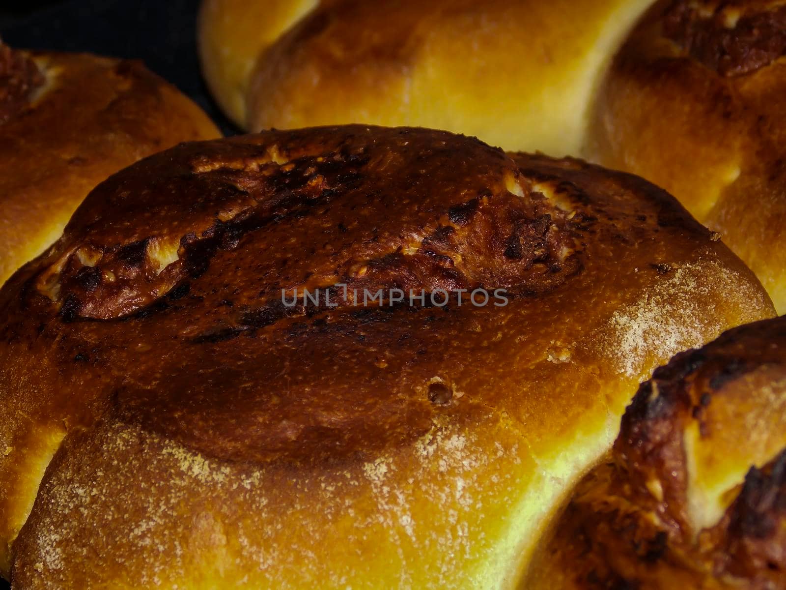 Healthy cinnamon rolls macro close up