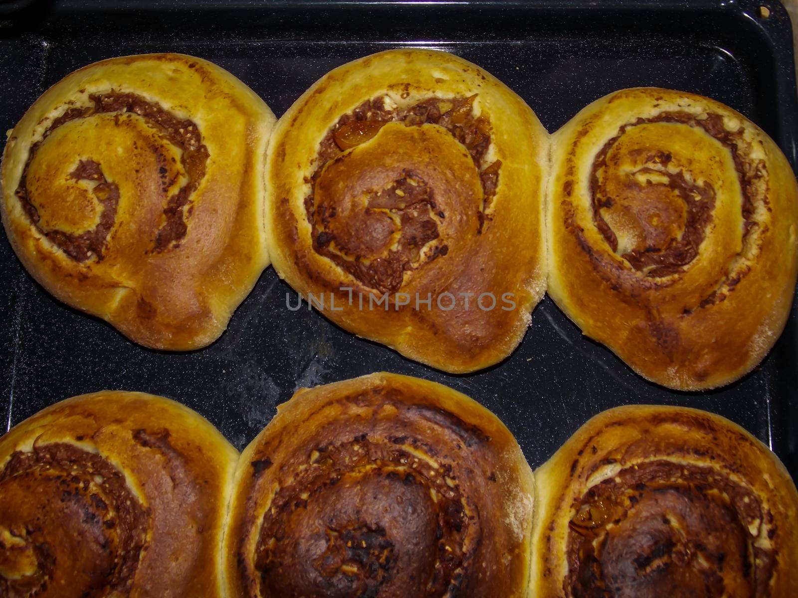 Healthy cinnamon rolls macro close up by swissChard7