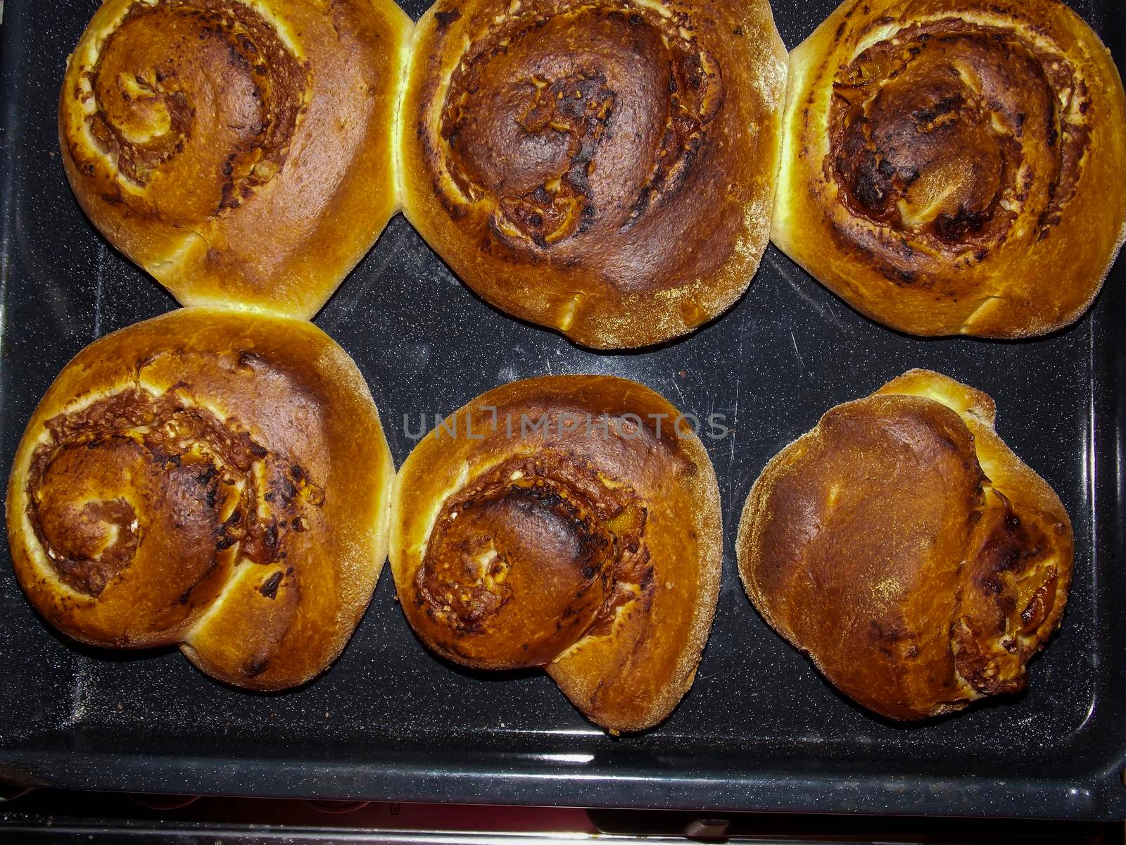 Healthy cinnamon rolls macro close up by swissChard7