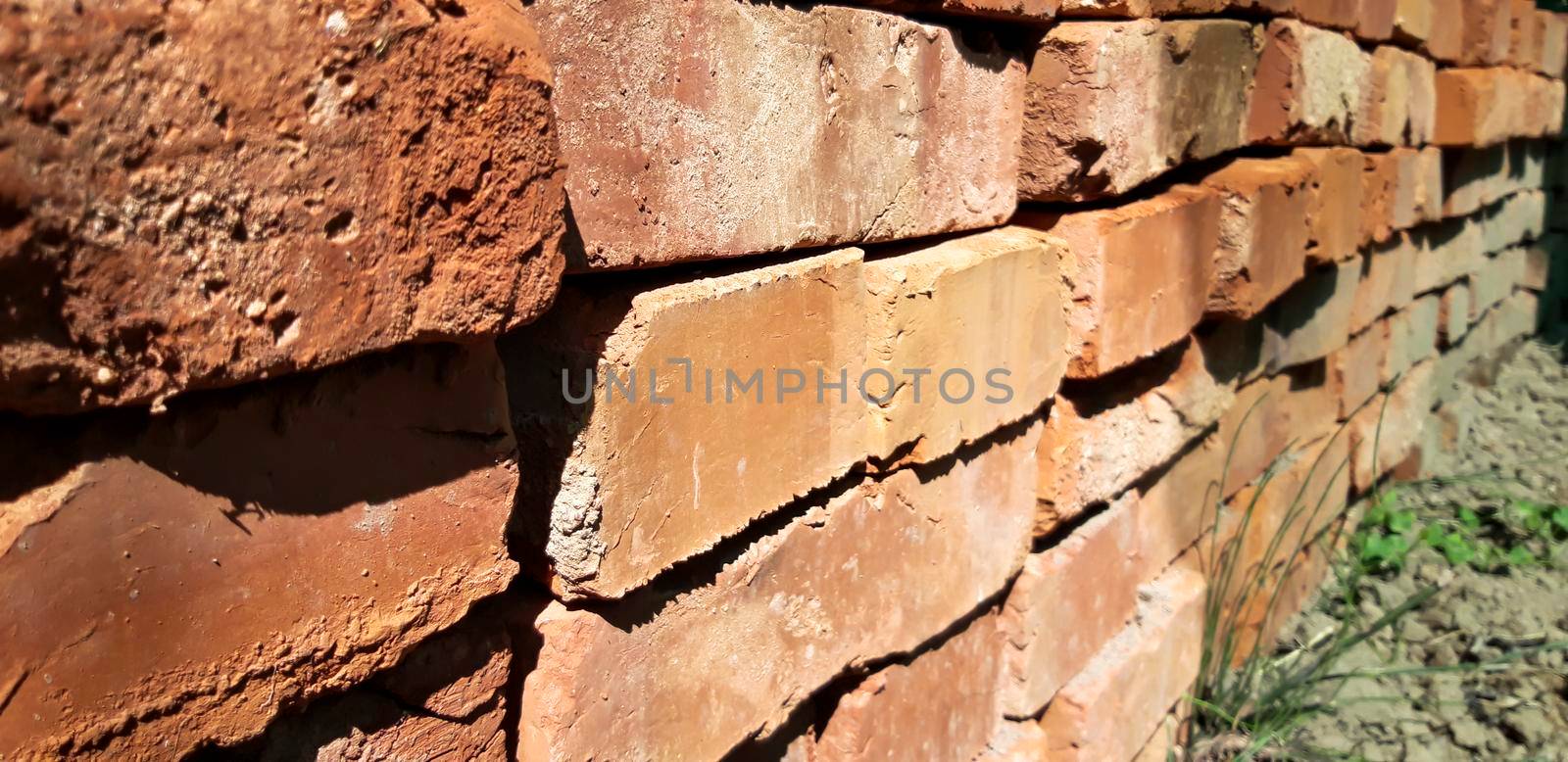 Stacked Red Bricks Close Up