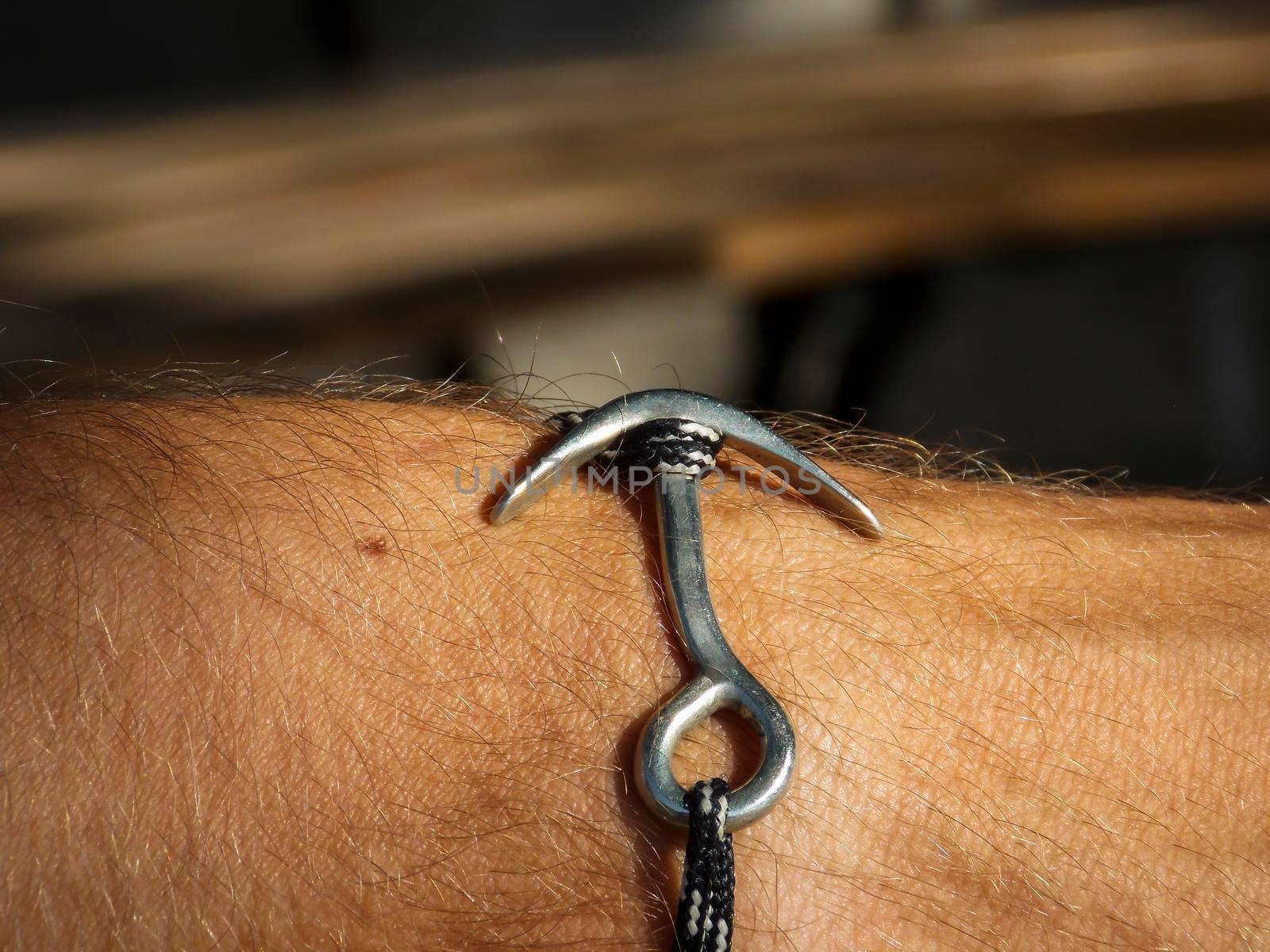 Men's Anchor Bracelet Close Up by swissChard7