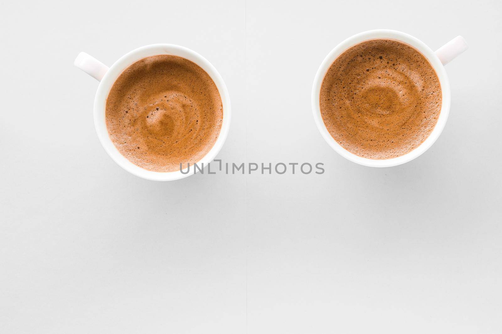 Drinks menu, italian espresso recipe and organic shop concept - Cup of hot french coffee as breakfast drink, flatlay cups on white background