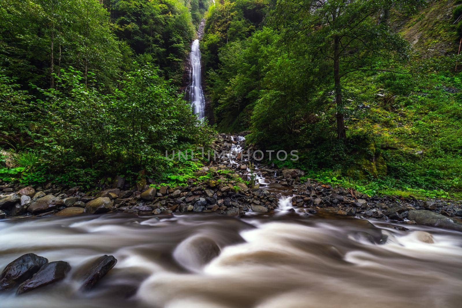 Tar waterfall shot with a long exposure near Rize, Turkey.