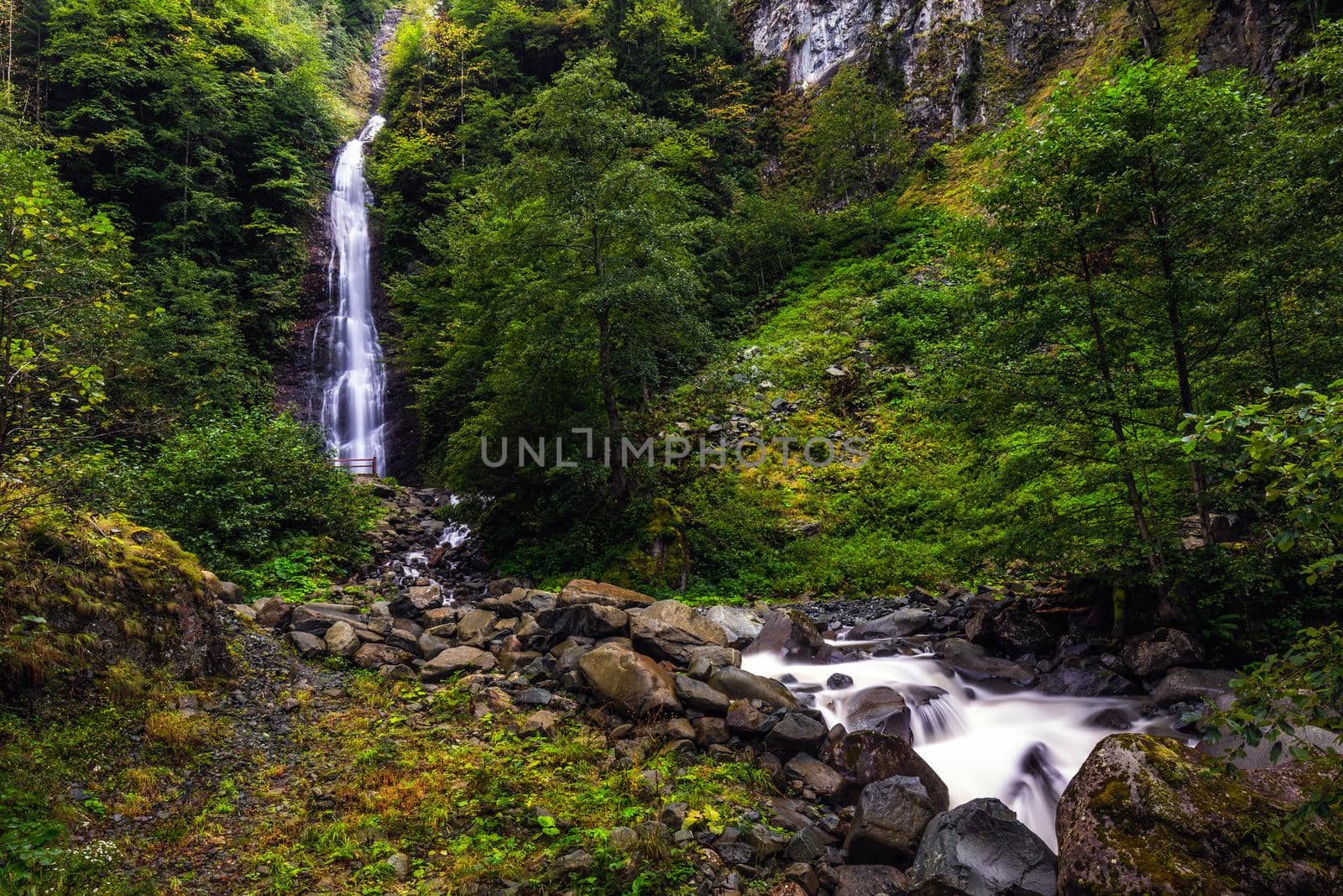 Tar waterfall shot with a long exposure near Rize, Turkey.