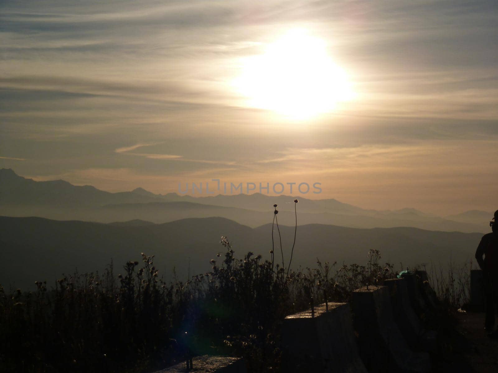 Sunset in the mountains. Beautiful landscape. High quality photo