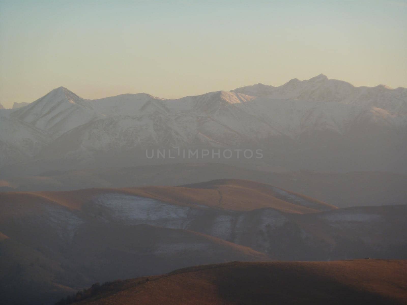 Caucasian Ridge. Snowy mountains of the northern caucasus. High quality photo